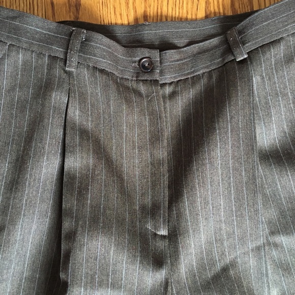 Jones New York Brown Wool Pinstriped Pants - Picture 3 of 4